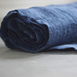 Felted rug natural indigo